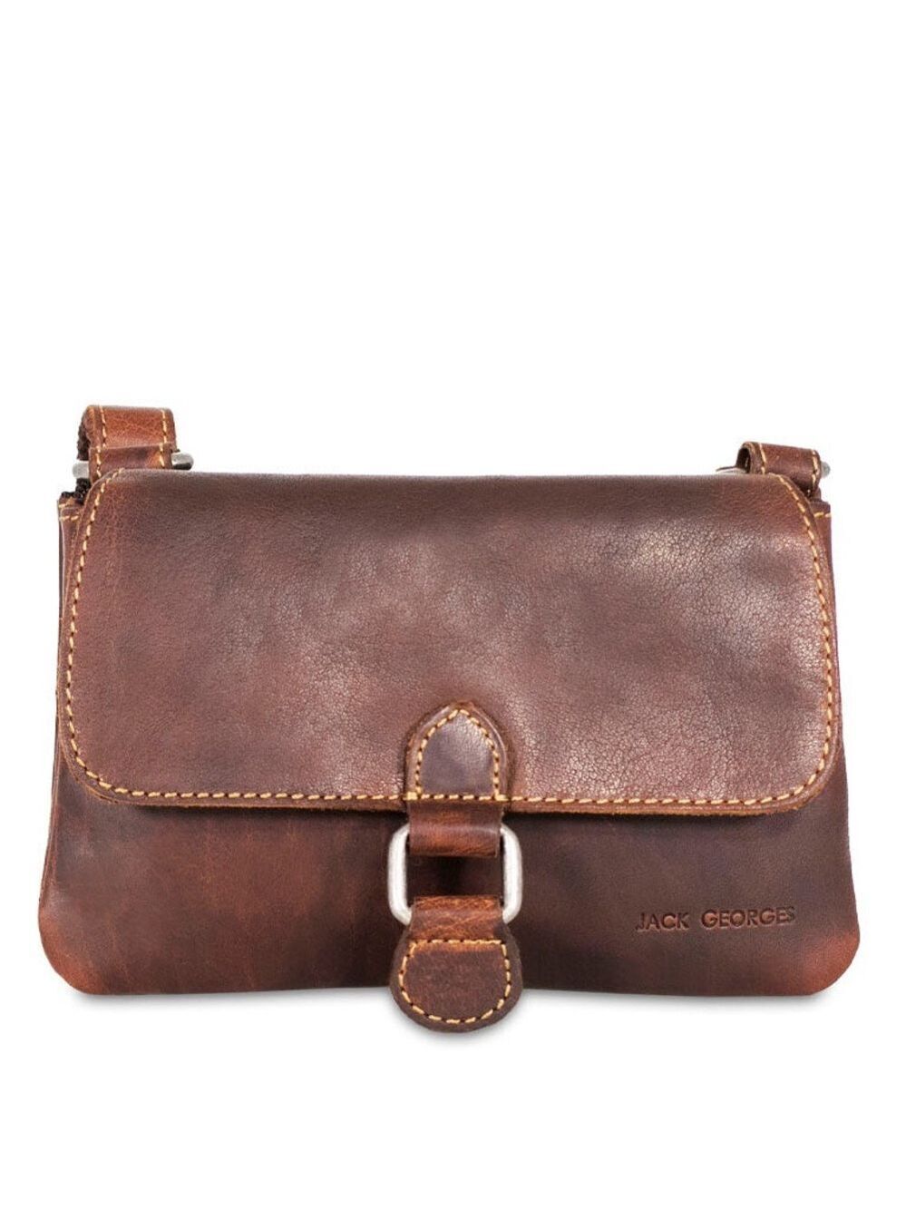 Jack Georges Women’s Voyager MINI CROSSBODY BAG #7610 Brown Leather Purse
